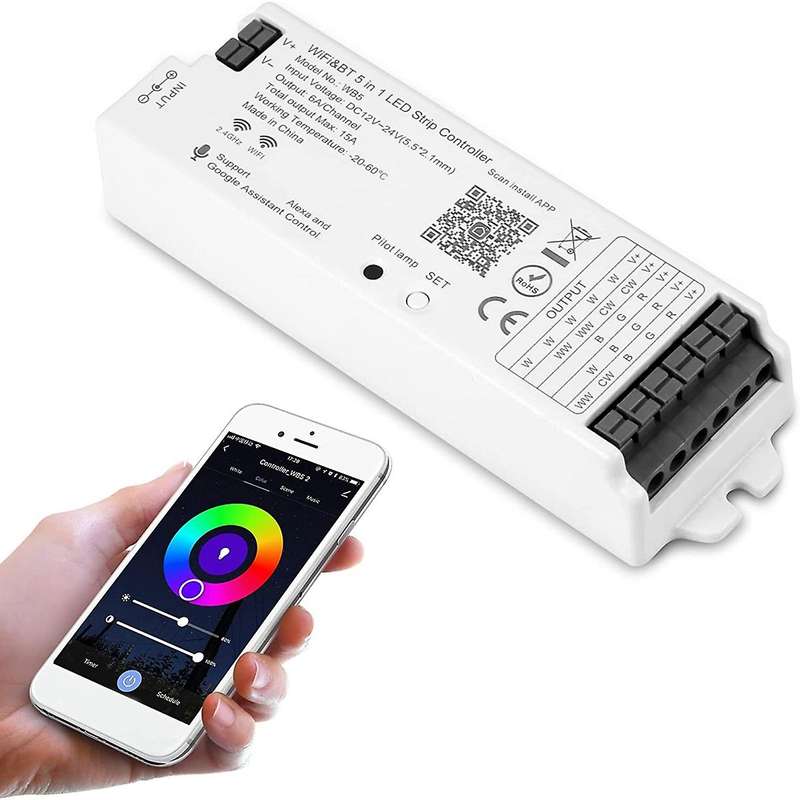 Wb5 Rf Wifi Bluetooth Led Strip Controller for Smart Life App