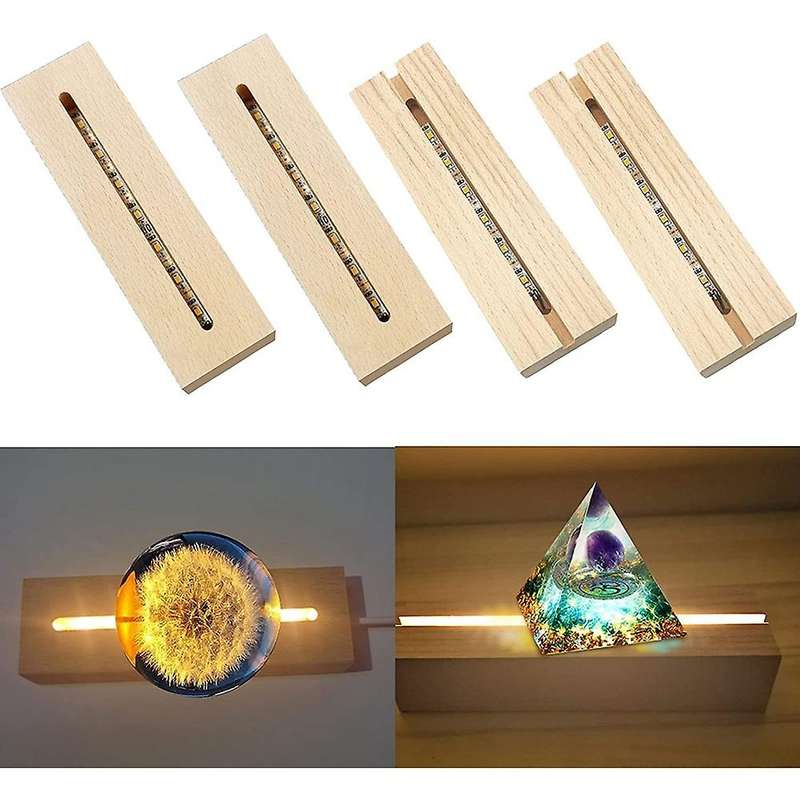 Led Wood Display Base,rectangle Display Pedestal,for Lasering Crystal