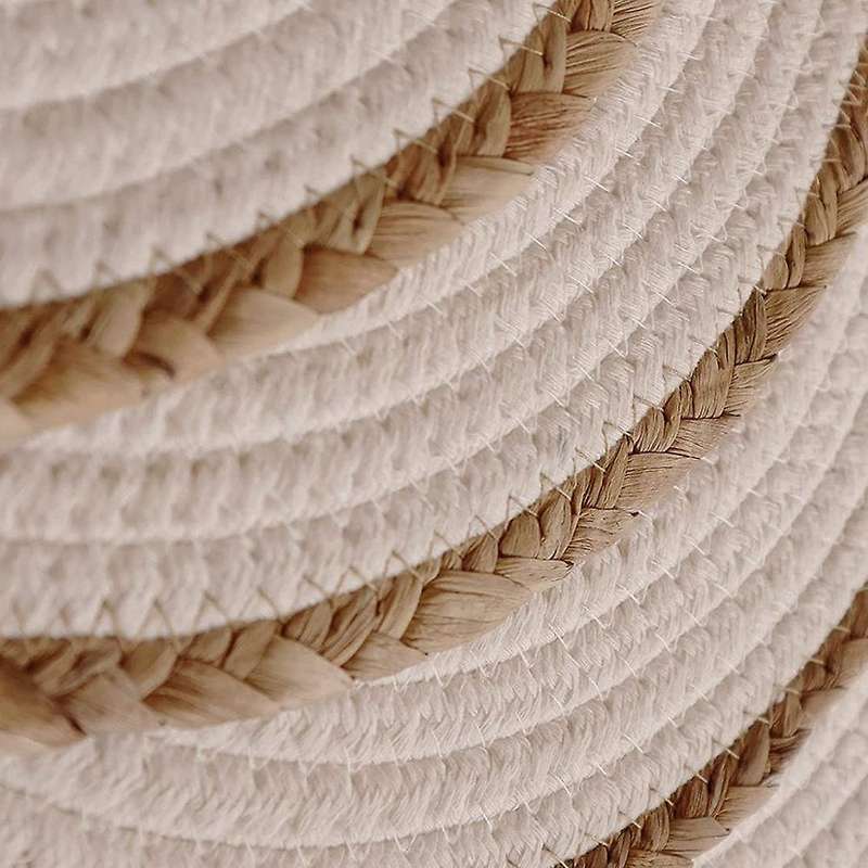 Round Cotton Straw Woven Straw Placemats Set Of 4 for Festive Party
