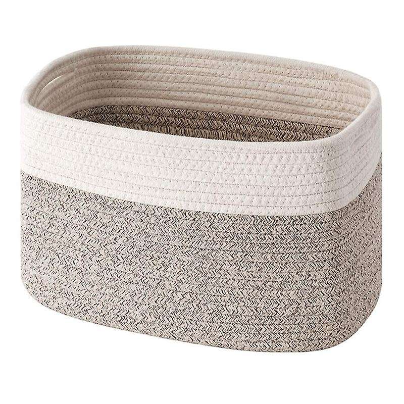 Cotton Rope Storage Baskets Bin Storage with Handles, C