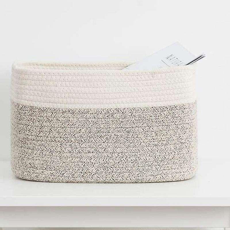 Cotton Rope Storage Baskets Bin Storage with Handles, C