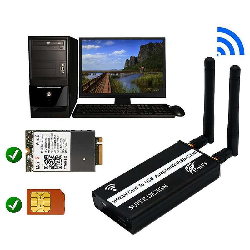 Wireless Ngff M.2 Key B to Usb Adapter with Sim Card Slot for Wwan