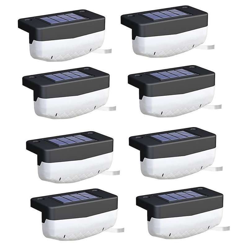 Garden Step Deck Lights, Led Solar Lamp Wall Lighting,warm White 8pcs
