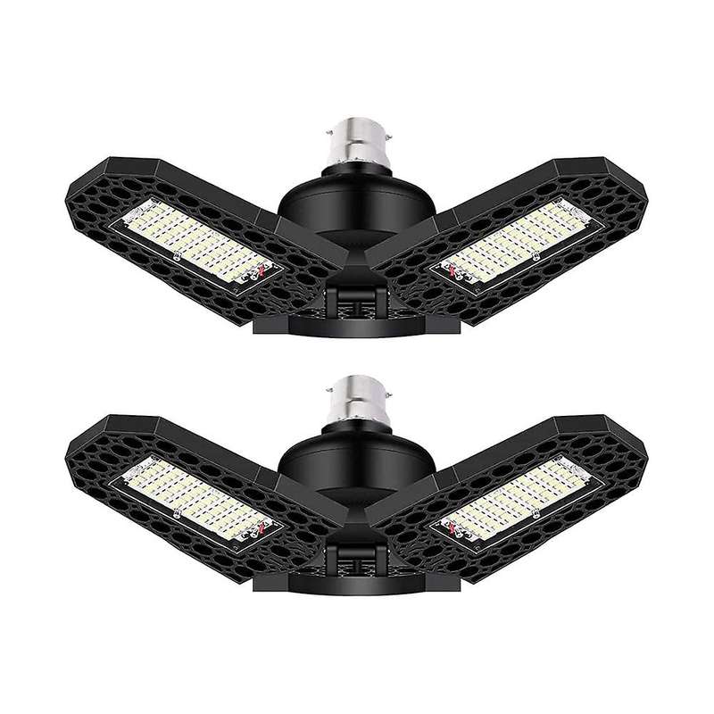 2 Pack 80w Led Garage Ceiling Lights, 9600 Lumens 6000k Led Lights