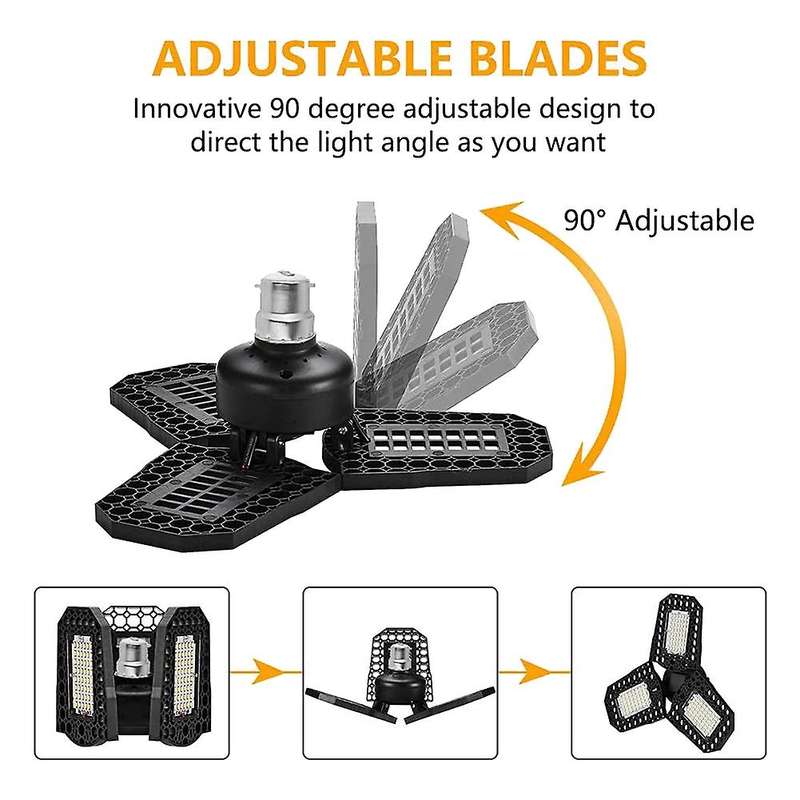2 Pack 80w Led Garage Ceiling Lights, 9600 Lumens 6000k Led Lights