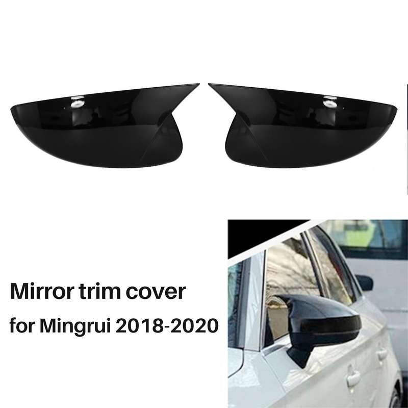Car Glossy Black Side Glass Mirror Cover for Skoda Octavia 2018-2020