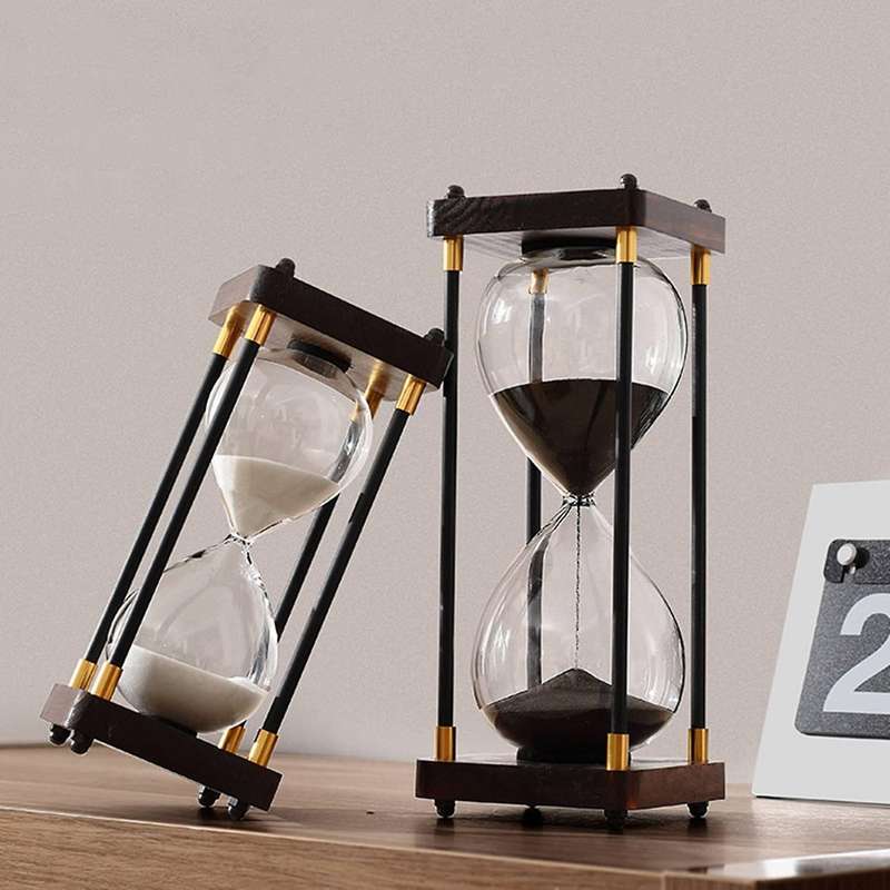 Timer 30 Minute Decorative Wooden Sandglass Home Decoration White