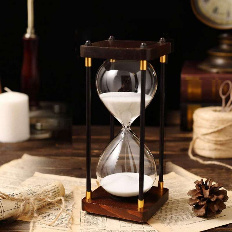 Timer 30 Minute Decorative Wooden Sandglass Home Decoration White