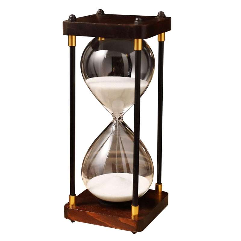 Timer 30 Minute Decorative Wooden Sandglass Home Decoration White
