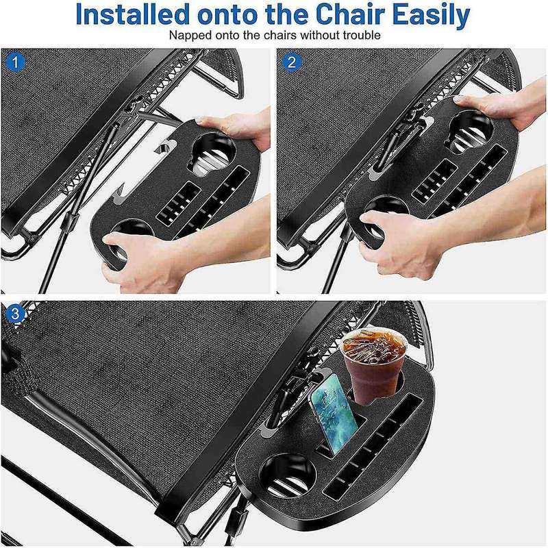 2pcs Oval Chair Tray,zero Gravity Chair Cup Holder for Clip On Chair