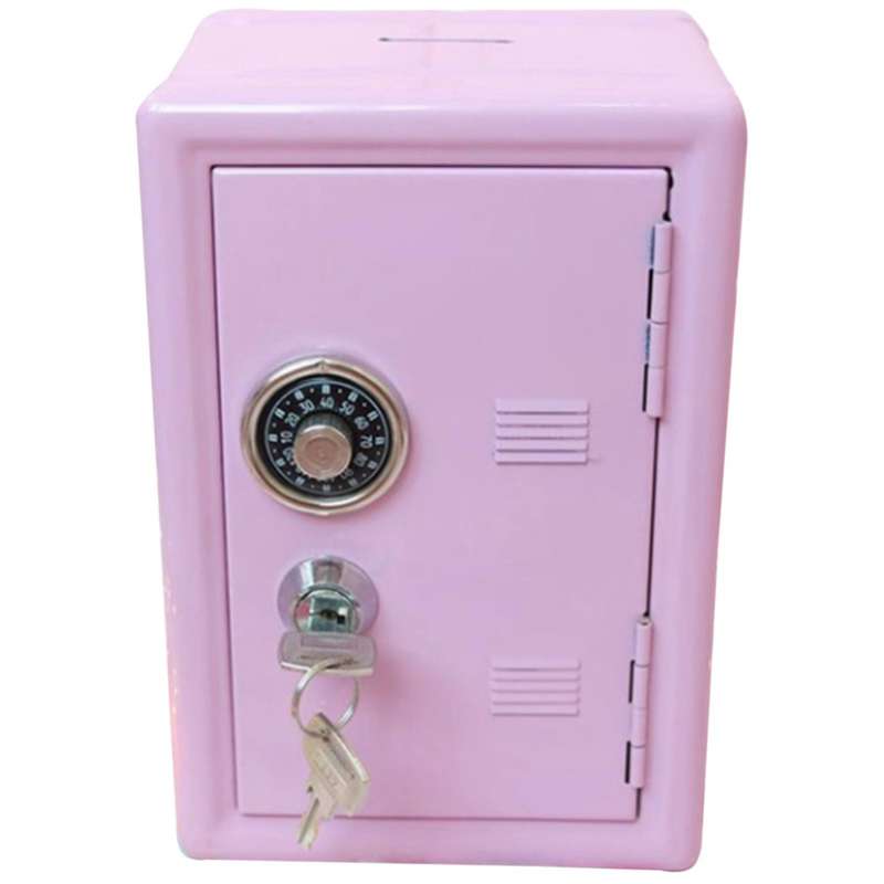 Kids Money Banks, Mini Money Box with Key Metal Money Box Storage