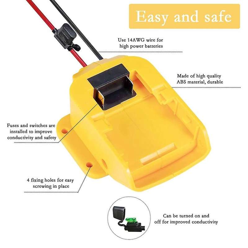 2 Pack Power Wheel Adapters for Dewalt 20v/18v Batteries Safe