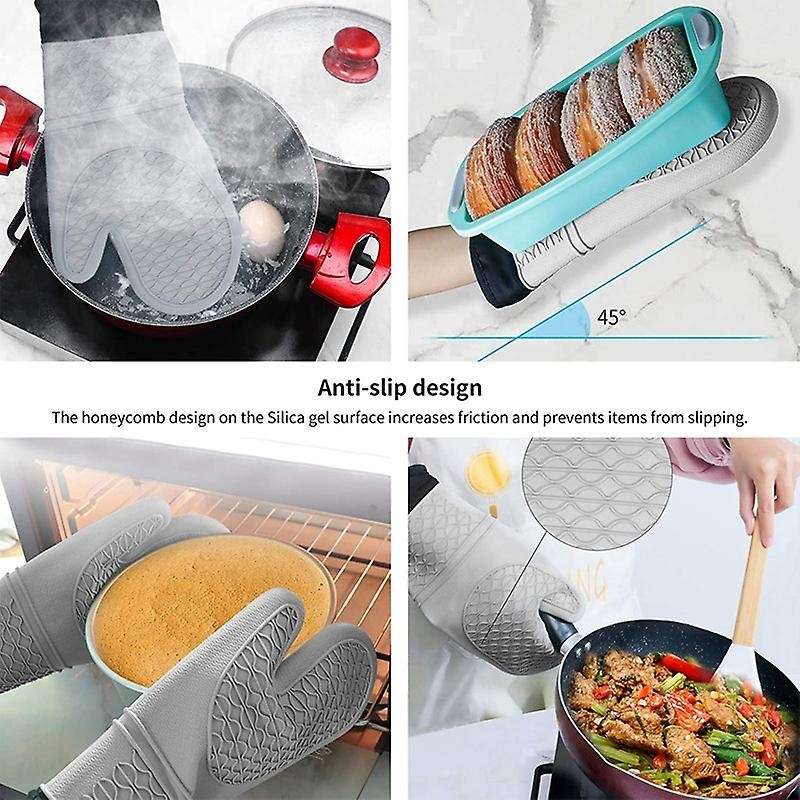 Oven Mitts for Grilling,cooking, Baking,bbq,with Quilted Liner 1 Pair