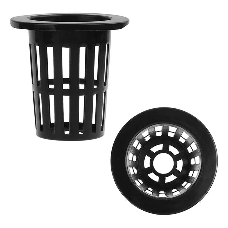 50 Pcs Plastic Slotted Mesh Net Cups Pots,round Net Cups Pots 70mm