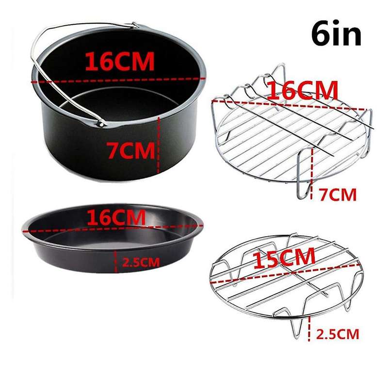 4 Pcs Air Fryer Accessories for Airfryer 2.3-3.2qt Baking Basket