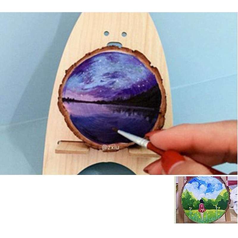 40 Pack Unfinished Wood Slices Keychain Blank Hand-painted Wooden