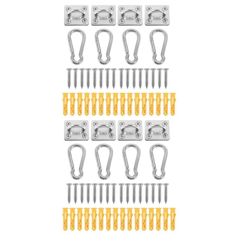8 Pcs Ceiling and Wall Hanging Hardware for Yoga Hammock Swing Boat