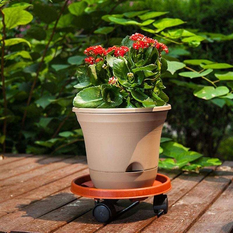 7.5 Inch with Tray,4 Automatic Watering Flower Pots for Plant (milky)