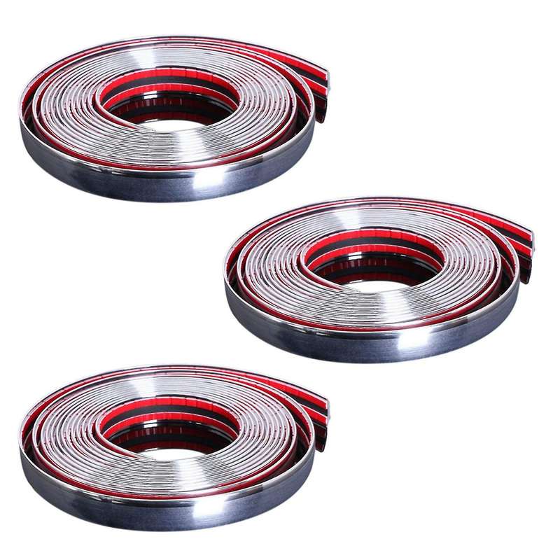 3x 20mm 5m Chrome Car Styling Moulding Strip Trim Crash Protector