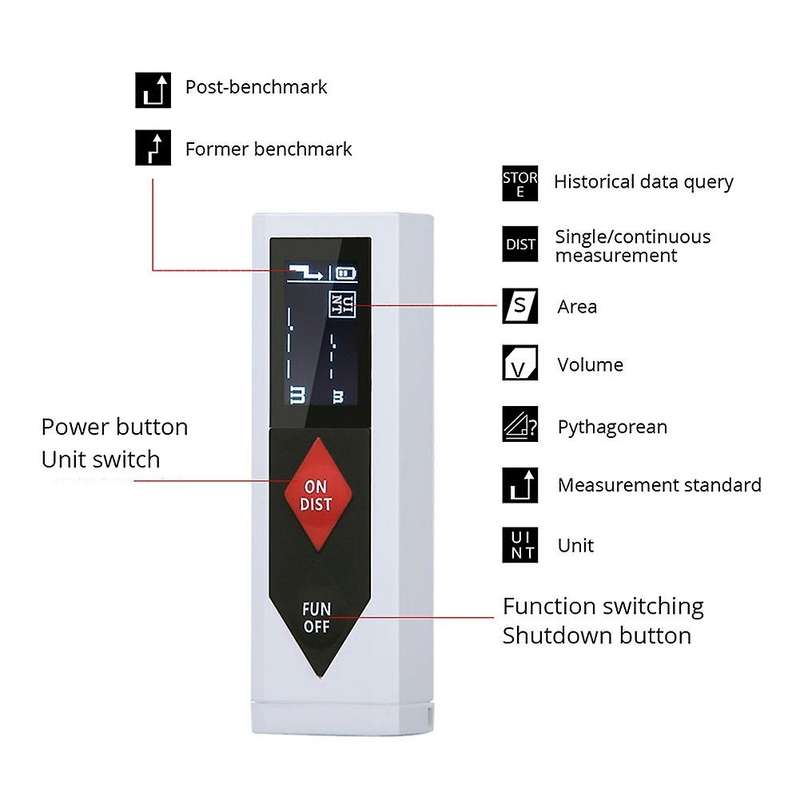 Mini Lasering Distance Meter 50m Oled Display Lasering Rangefinder