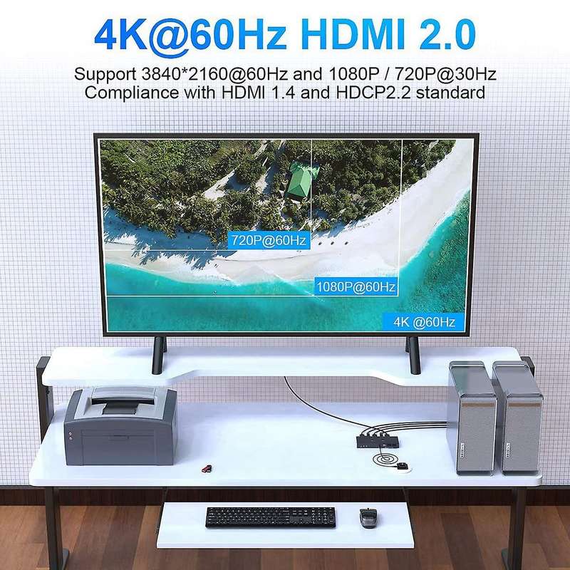 Hdmi-compatible 4k Kvm Switch Usb 3 Ports Pc Computer Kvm Switch