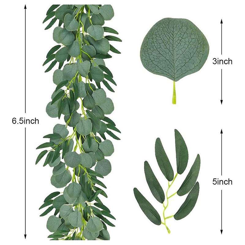 4 Packs Artificial Eucalyptus Garland with Willow Leaves Fake Garland