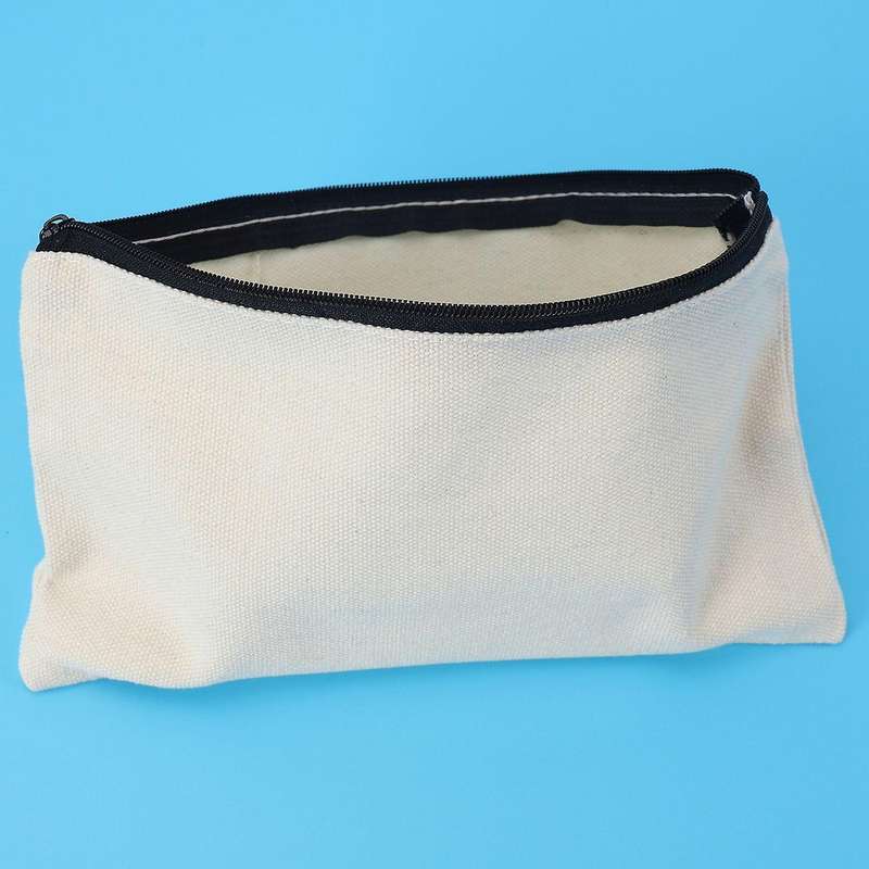 40pcs Canvas Zipper Bag Pencil Case Cosmetic Bag Blank Diy Craft Bag