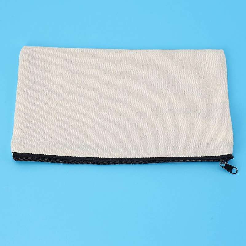 40pcs Canvas Zipper Bag Pencil Case Cosmetic Bag Blank Diy Craft Bag