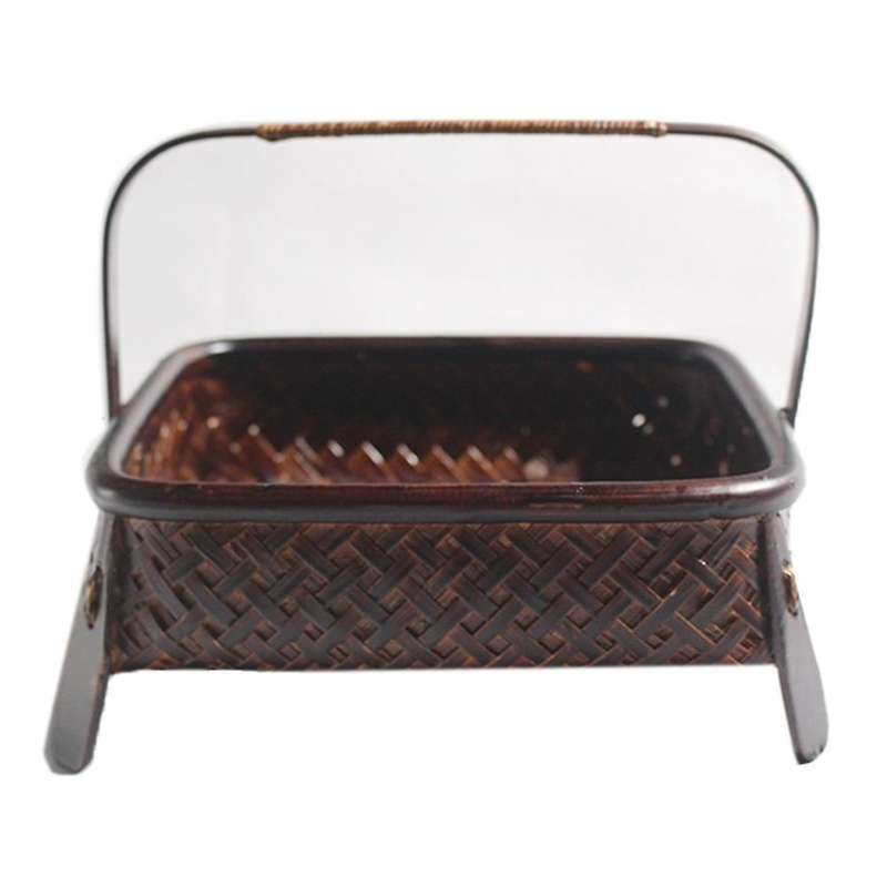 Chinese Style Bamboo Weave Storage Basket Tea Set Storage Box A
