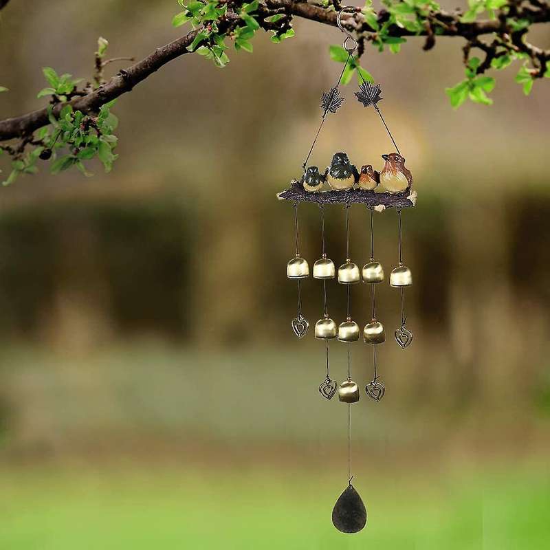 4 Birds Wind Chime for Outdoor Indoor Decor for Home Yard Decoration