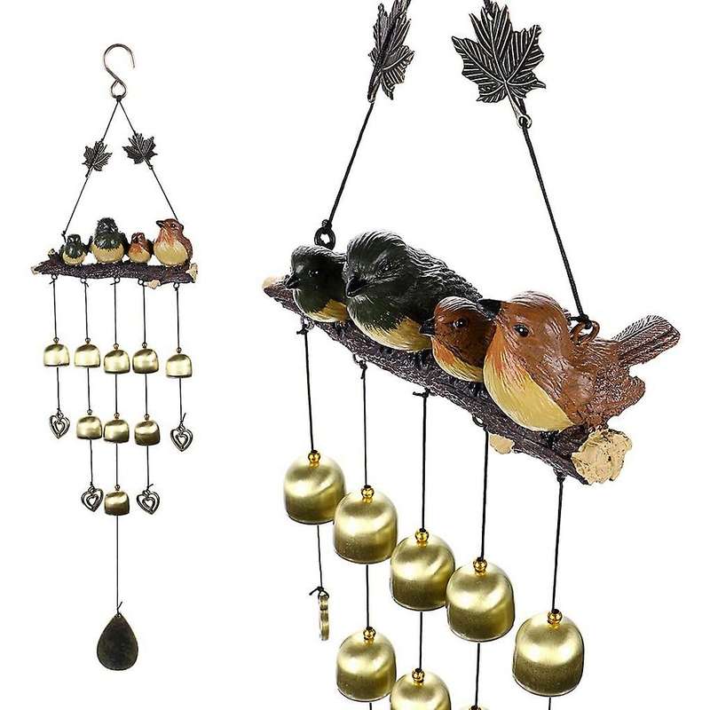 4 Birds Wind Chime for Outdoor Indoor Decor for Home Yard Decoration