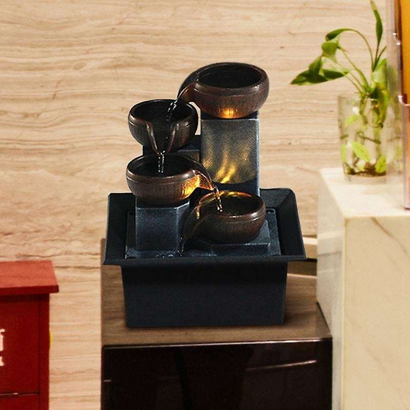 Tabletop Fountain Ornaments Home Gardening Decoration Rockery Eu Plug