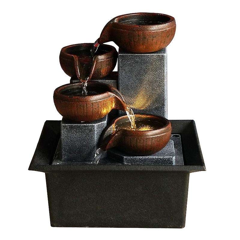 Tabletop Fountain Ornaments Home Gardening Decoration Rockery Eu Plug