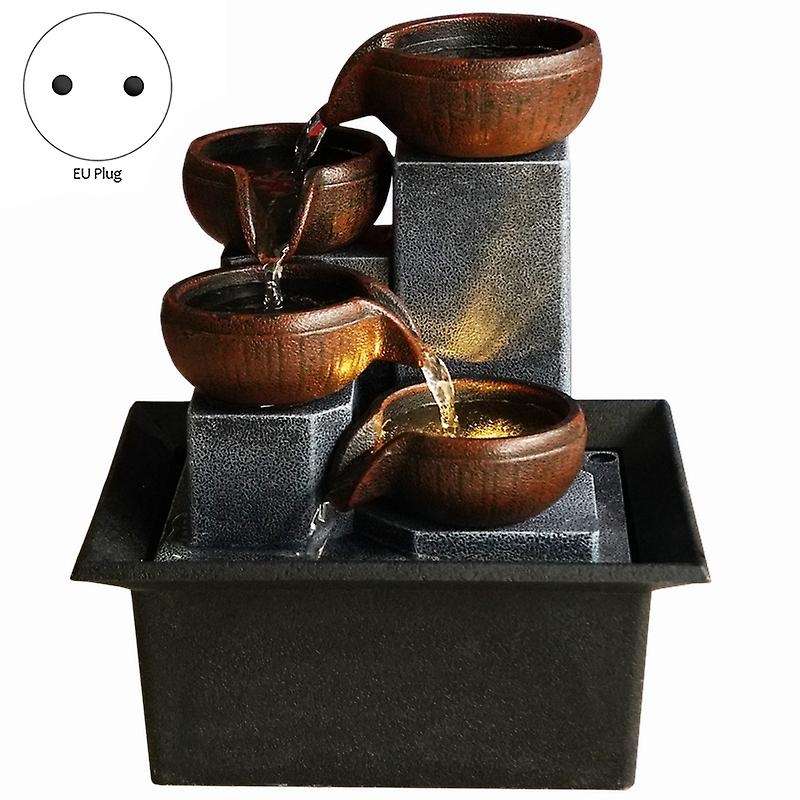 Tabletop Fountain Ornaments Home Gardening Decoration Rockery Eu Plug