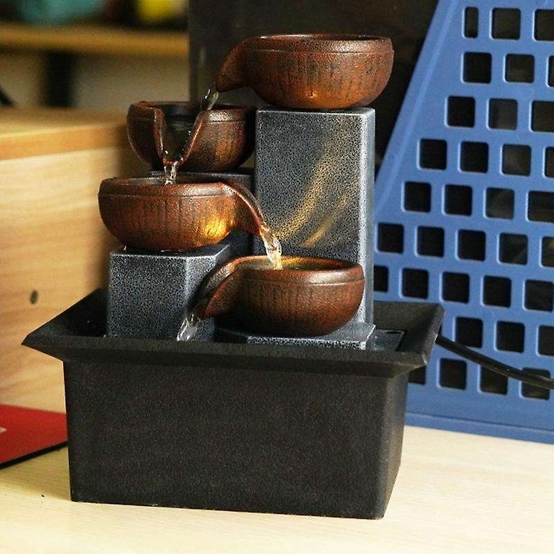 Tabletop Fountain Ornaments Home Gardening Decoration Rockery Eu Plug