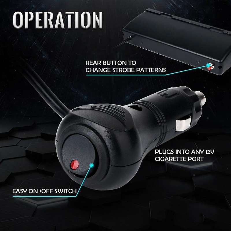 Red and Blue 16 Led Law Warning Strobe Lights with Suction Cups