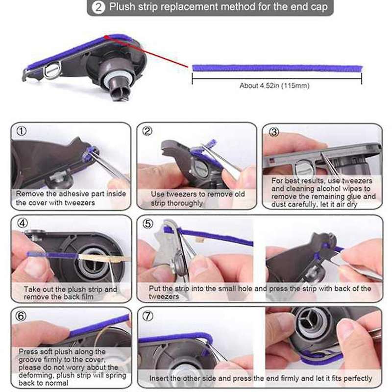 Soft Roller Brush Rod Roller Brush for Dyson V6 Fluffy V7 V8 Sv03 V10