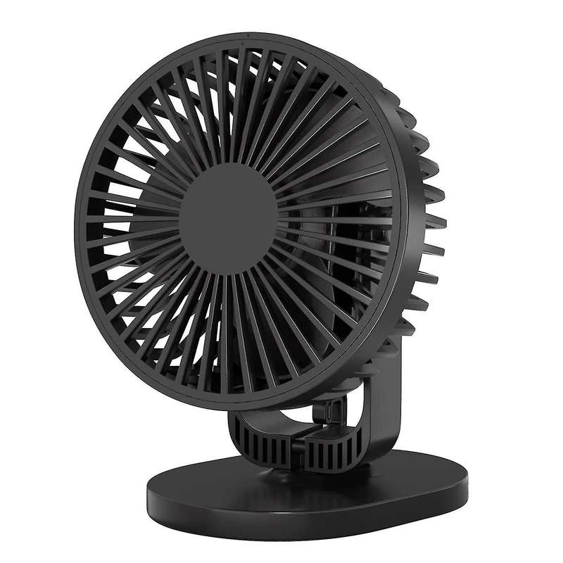 Usb Desk Fan,rechargeable Clip On Stroller Fan,23 Hours Black