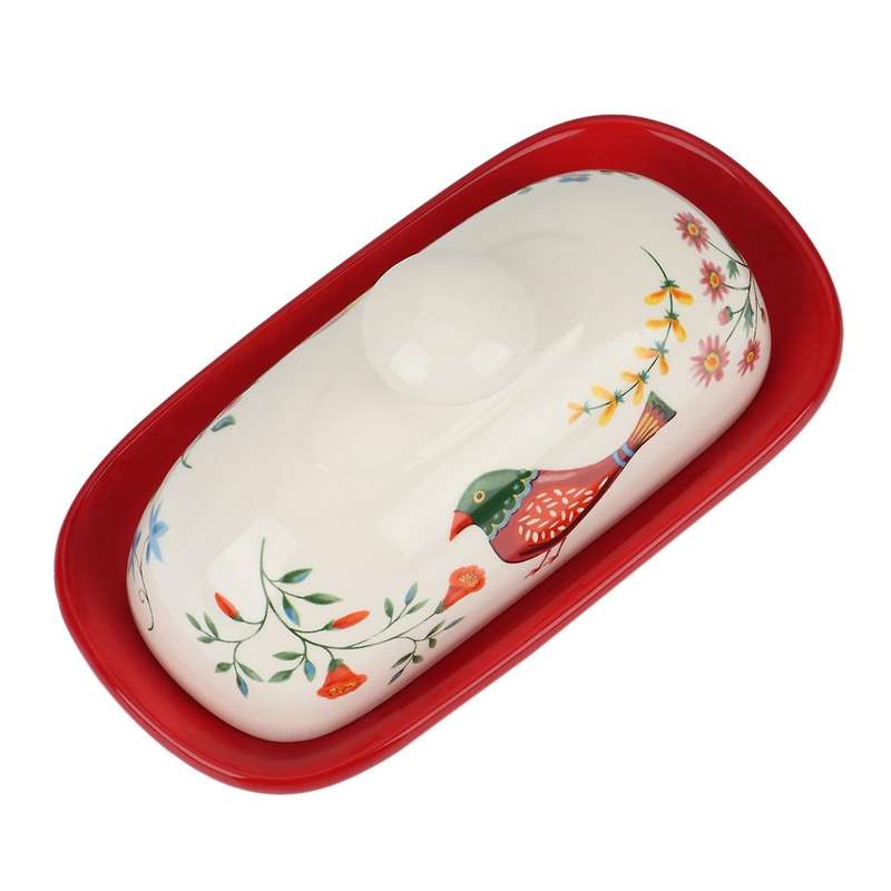 Food Container Butter Plate with Lid Kitchen Tableware Cheese Dish A