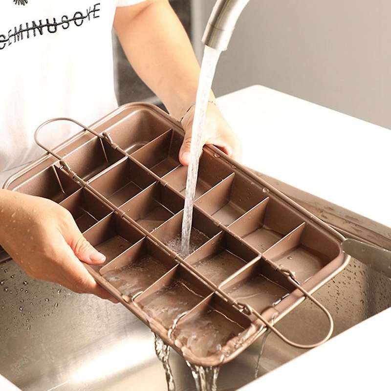 Non Stick Cake Baking Pans with Dividers 18 Pre-slice Tray Bakeware