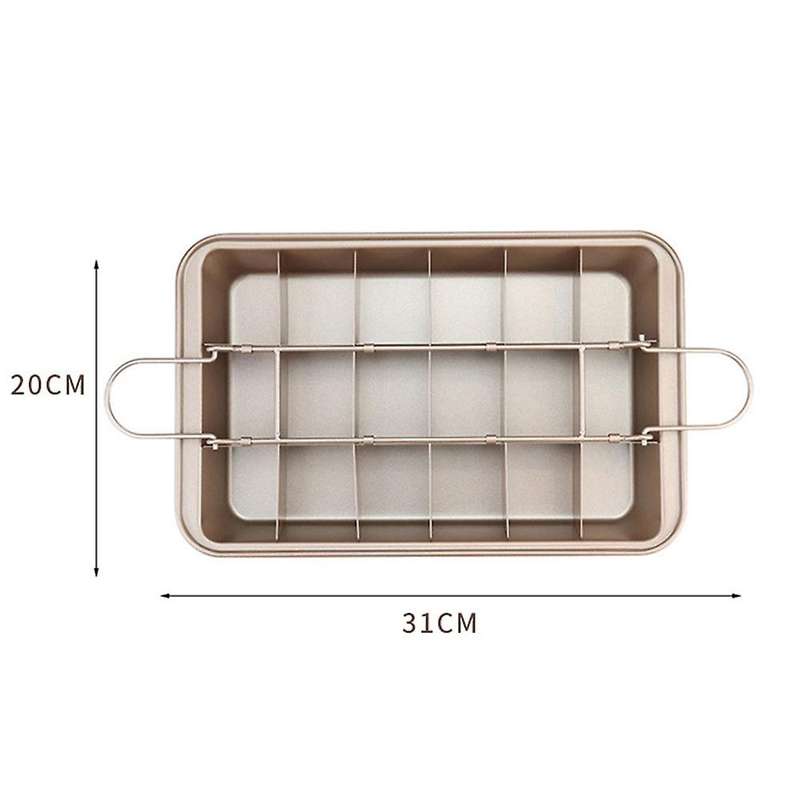 Non Stick Cake Baking Pans with Dividers 18 Pre-slice Tray Bakeware