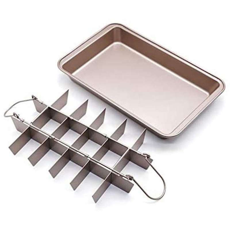 Non Stick Cake Baking Pans with Dividers 18 Pre-slice Tray Bakeware