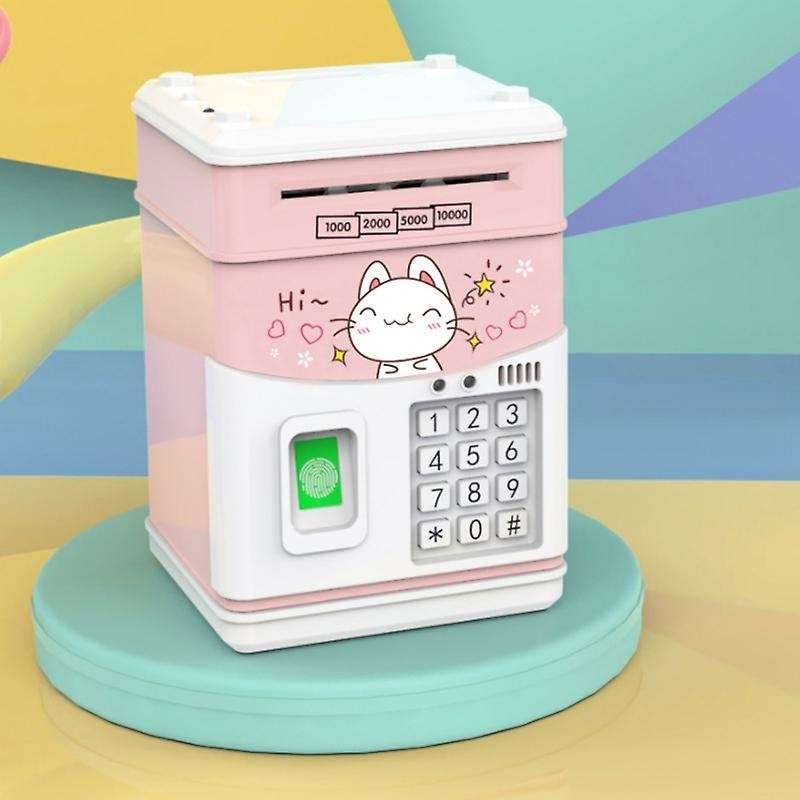 Electronic Piggy Bank with Code, for Kids,kids Safe Bank Pink Cat