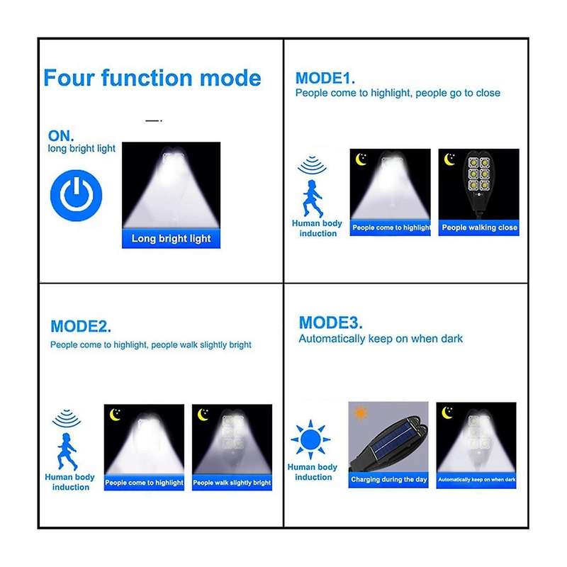 6000 Lumens Latest Outdoor Solar Led Light 3 Modes Outdoor Solar Lamp