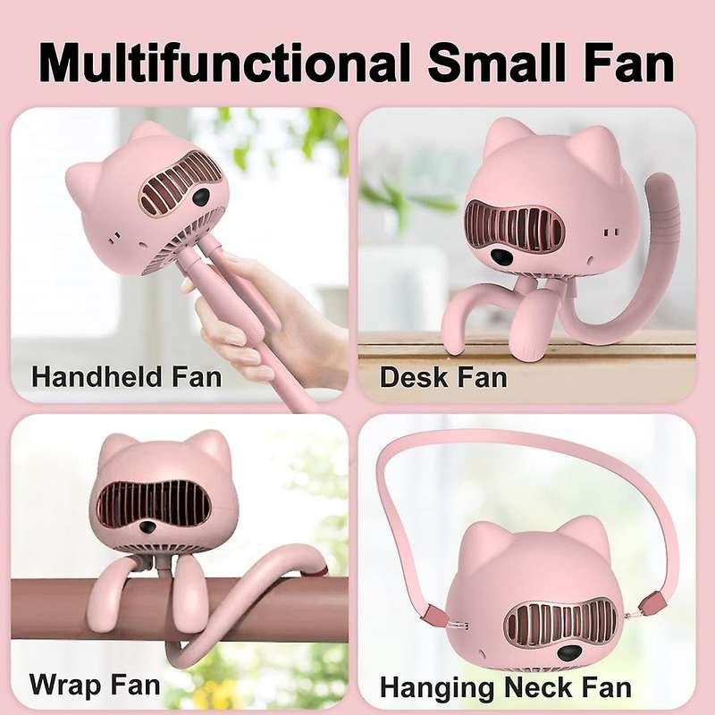 Stroller Fan Bladeless, Small Mini Personal Portable Fan Pink