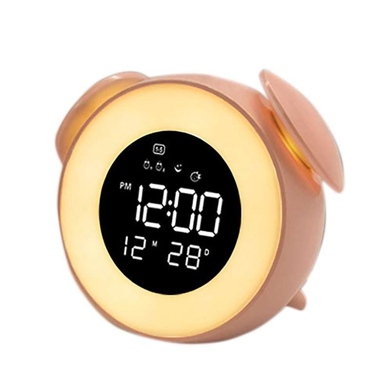 Bedside Sunrise Sunset Wake Up Light Digital Led Music Clock Table C