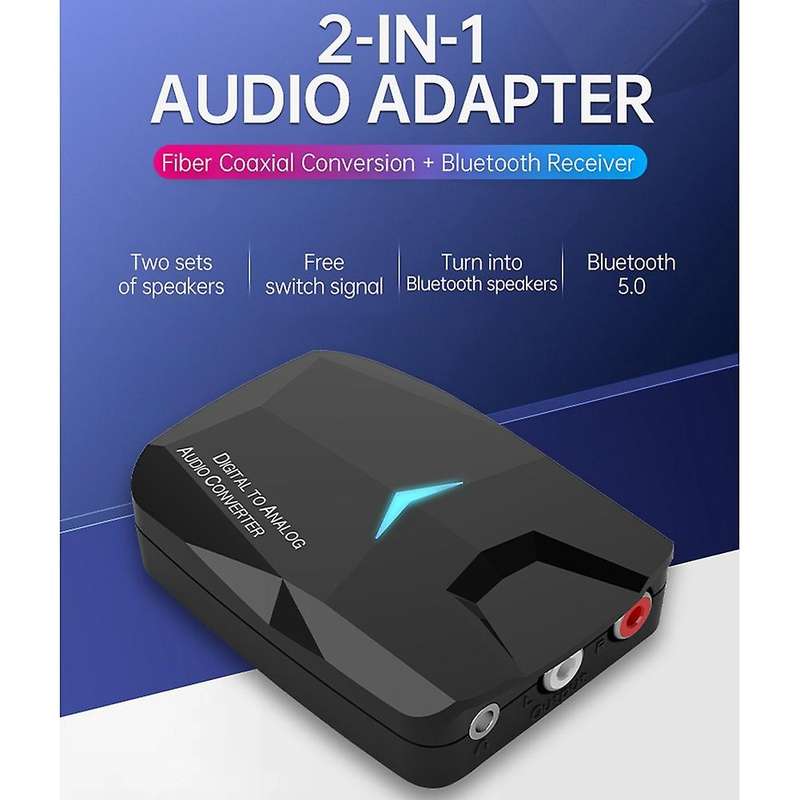 Bluetooth 5.0 Receiver Digital Audio Converter 3.5mm Aux Amplifier