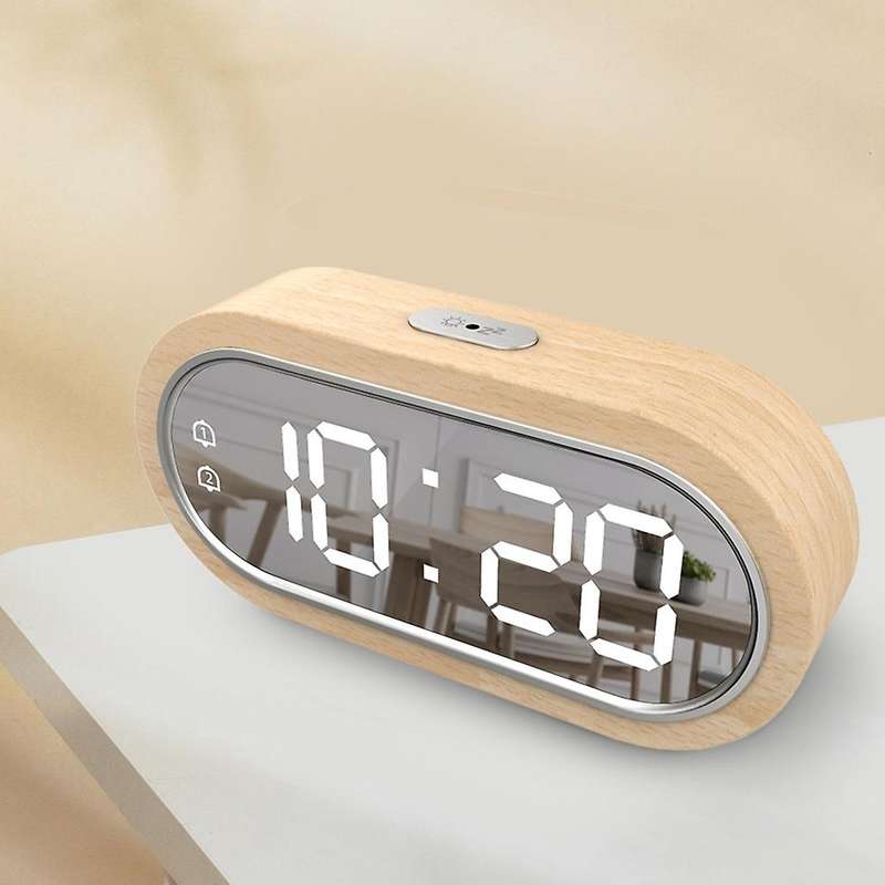 Led Alarm Clock Digital Thermometer Indoor Temperature Dual Alarms