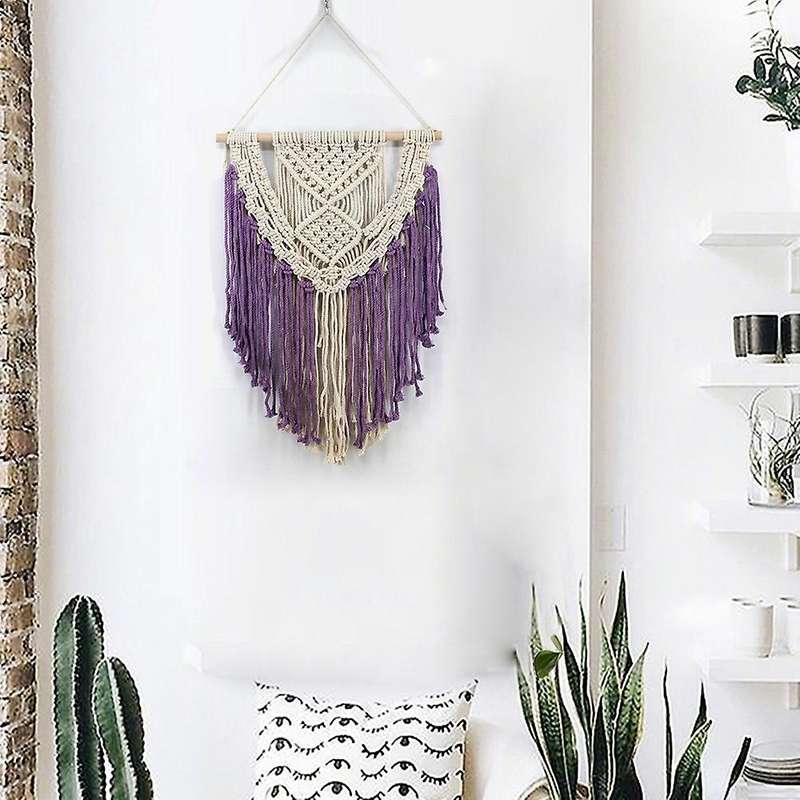 Macrame Bohemian Wall Tapestry for Apartment Living Room Home Decor