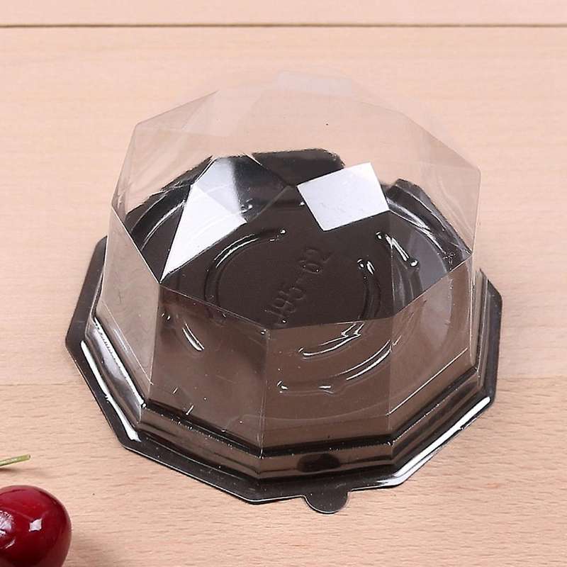 100 Pcs Disposable Moon Container Rhombus Cake Mousse Packaging Box